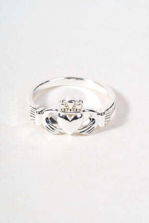 Carraig Donn Silver Plated Claddagh Ring - Size 7