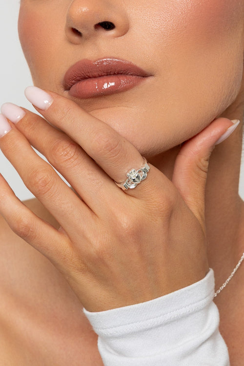 Silver Plated Claddagh Ring - Size 7