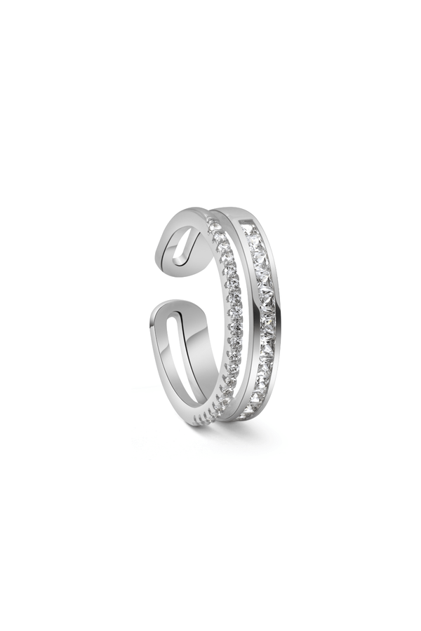 Carraig Donn Silver Plated Double Row Ring