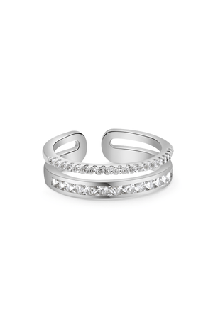 Carraig Donn Silver Plated Double Row Ring