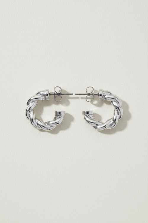 Silver Rope Design Earrings