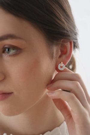 Carraig Donn Silver & Rose Gold Plated Tiamo Earrings