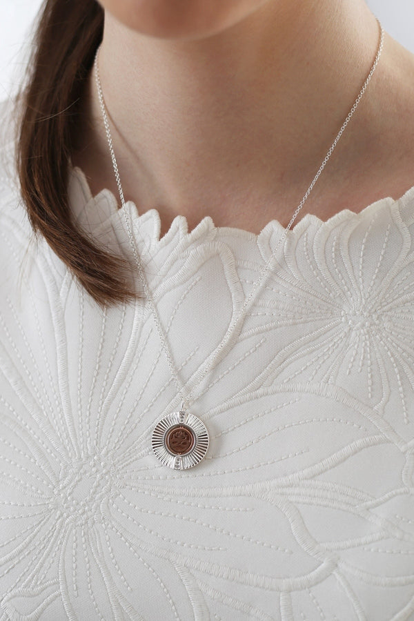 Carraig Donn Silver & Rose Gold Plated Tiamo Pendant Necklace