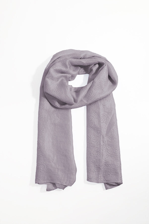 Carraig Donn Silver Silk Touch Embossed Scarf