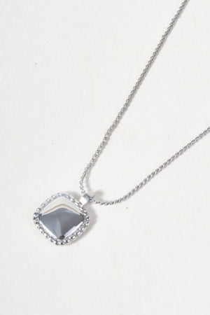 Carraig Donn Silver Square Drop Pendent Necklace