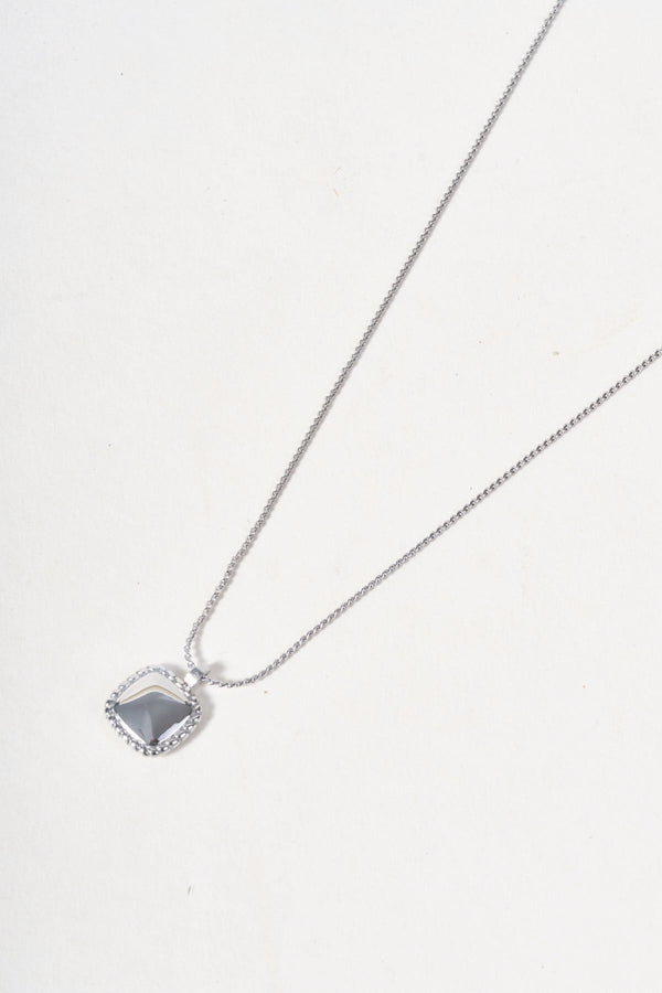 Carraig Donn Silver Square Drop Pendent Necklace