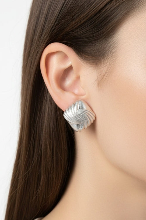 Silver Square Knot Earrings