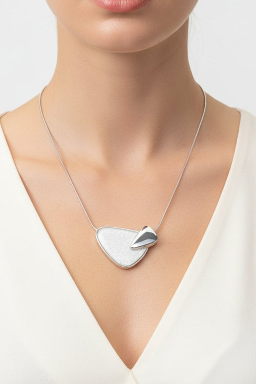 Silver Stone Detail Necklace