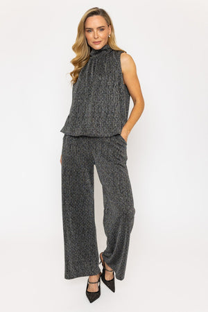 Carraig Donn Silver Stud Lurex Halter Top