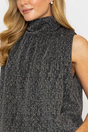 Carraig Donn Silver Stud Lurex Halter Top