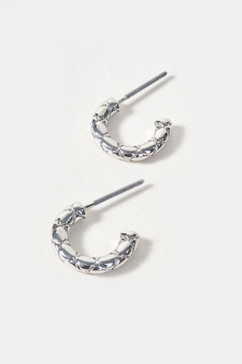 Silver Twist Small Hoop Earrings