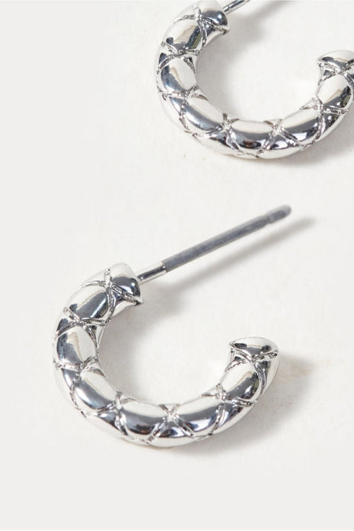 Carraig Donn Silver Twist Small Hoop Earrings
