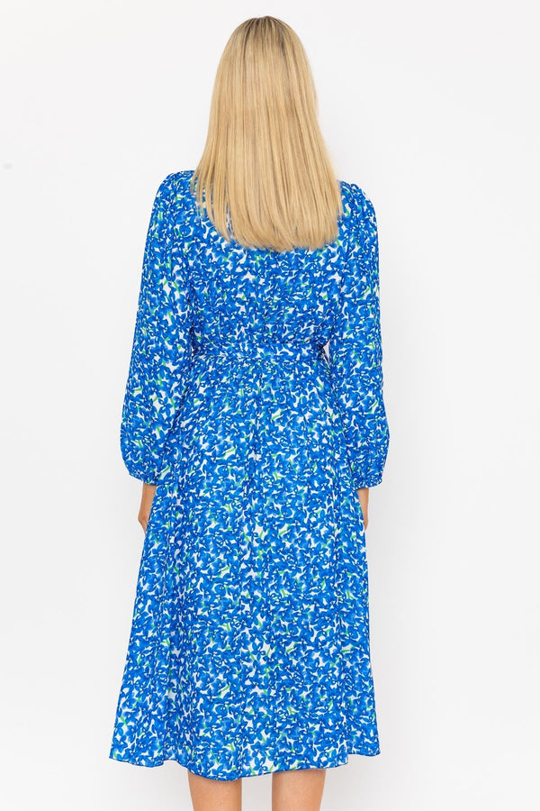 Carraig Donn Sinead Midi Dress in Blue Print