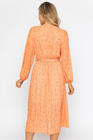 Carraig Donn Sinead Midi Dress in Orange