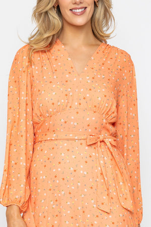 Carraig Donn Sinead Midi Dress in Orange
