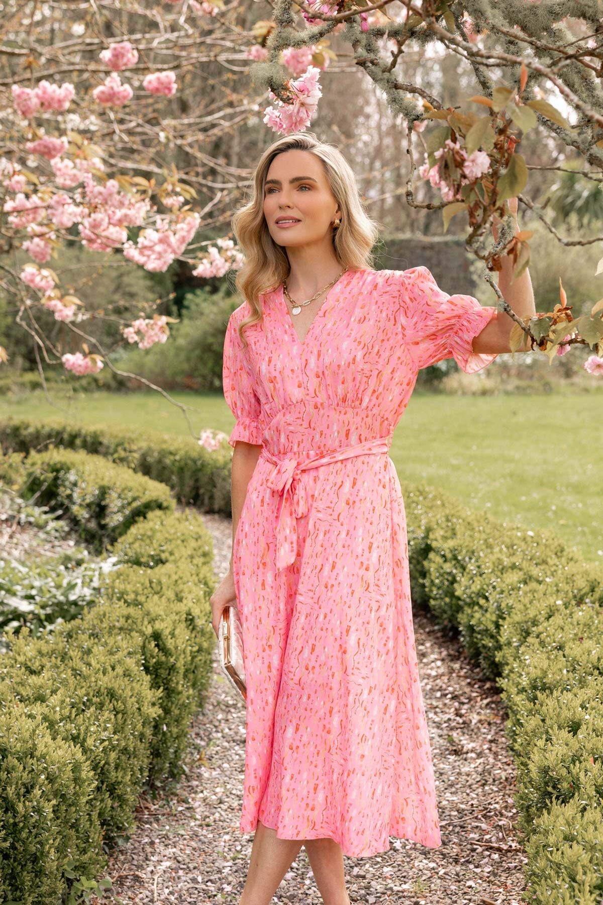 Sinead Midi Dress in Pink