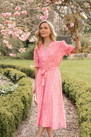 Carraig Donn Sinead Midi Dress in Pink