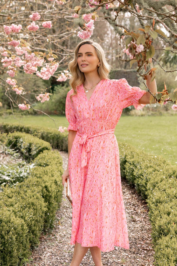 Carraig Donn Sinead Midi Dress in Pink