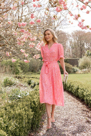 Carraig Donn Sinead Midi Dress in Pink