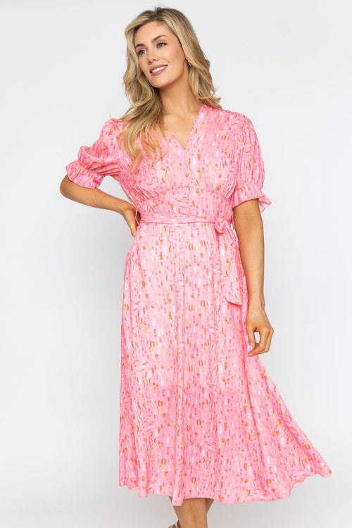 Midi Dress | Polka Dot, Colorblock Design main image 1
