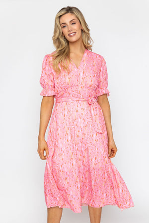 Carraig Donn Sinead Midi Dress in Pink
