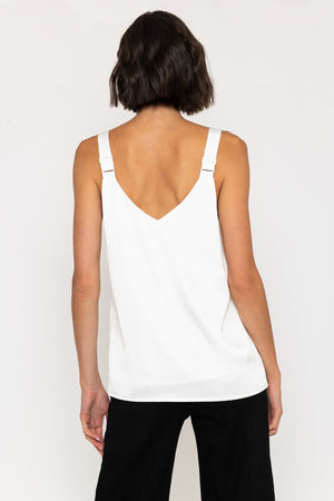 Carraig Donn Sleeveless Silky Cami Top in Ivory