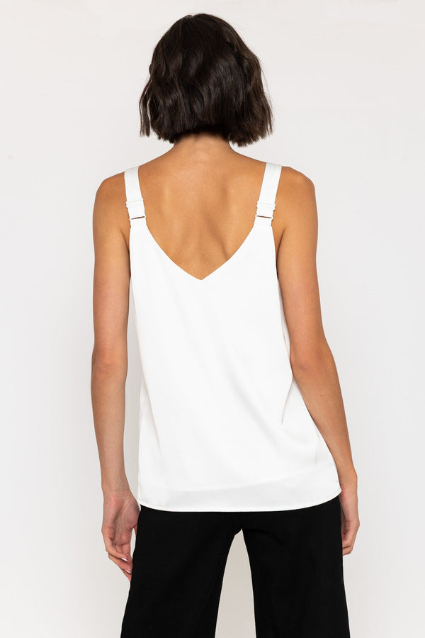 Carraig Donn Sleeveless Silky Cami Top in Ivory