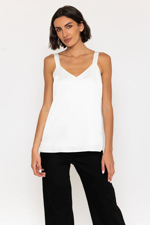 Carraig Donn Sleeveless Silky Cami Top in Ivory