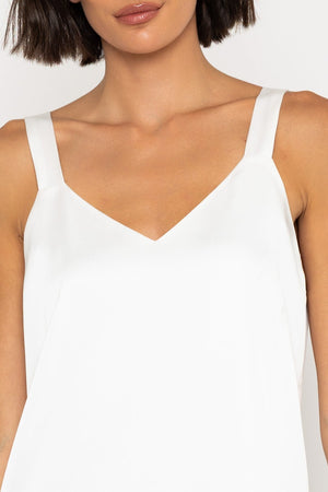 Carraig Donn Sleeveless Silky Cami Top in Ivory