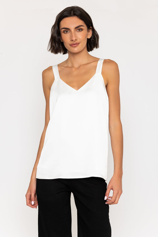 Carraig Donn Sleeveless Silky Cami Top in Ivory