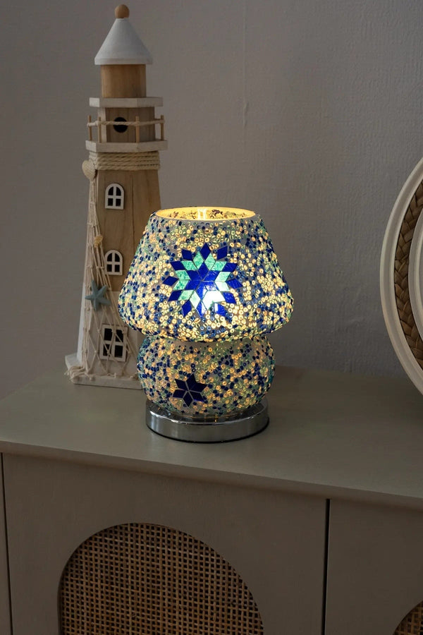 Carraig Donn Small Blue Cora Glass Table Lamp