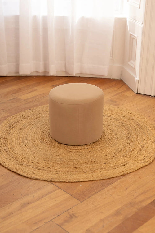 Small Velvet Taupe Stool