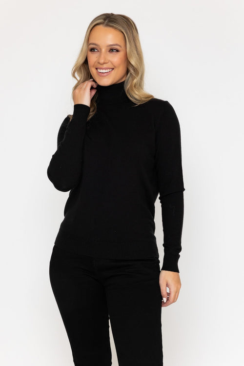 Soft Touch Roll Neck Black Jumper
