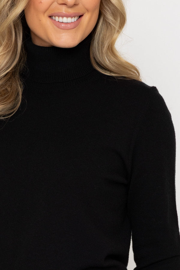 Carraig Donn Soft Touch Roll Neck Black Jumper