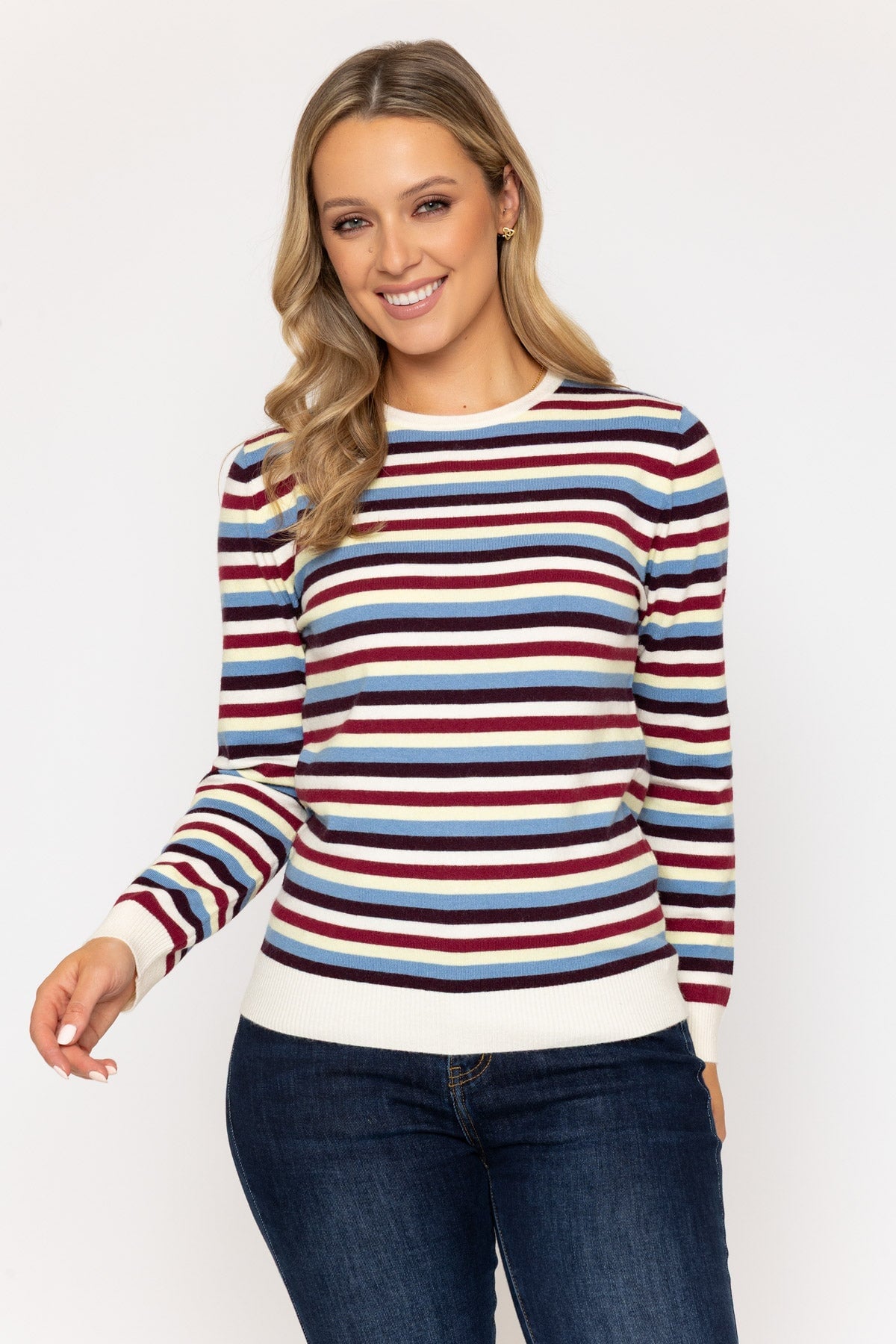 Soft-Touch Burgundy Striped Jumper