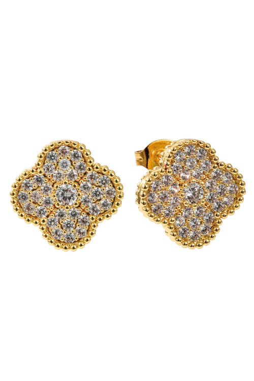 Solana Crystal Clover Earrings