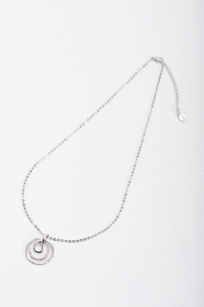 Carraig Donn Spiral Silver Diamante Pendant Necklace