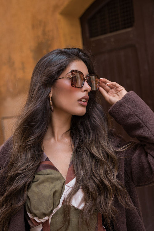 Square Brown Lens Sunglasses