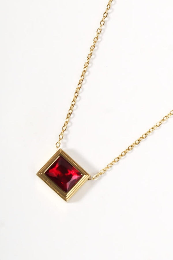 Carraig Donn Square Ruby Stone Necklace