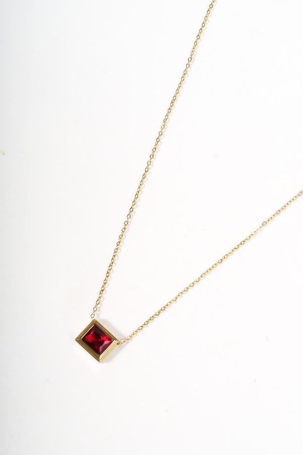 Carraig Donn Square Ruby Stone Necklace