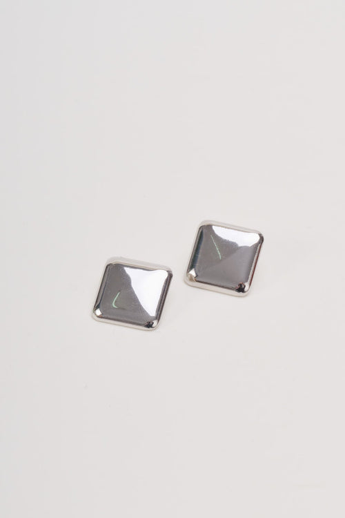 Square Silver Stud Earrings