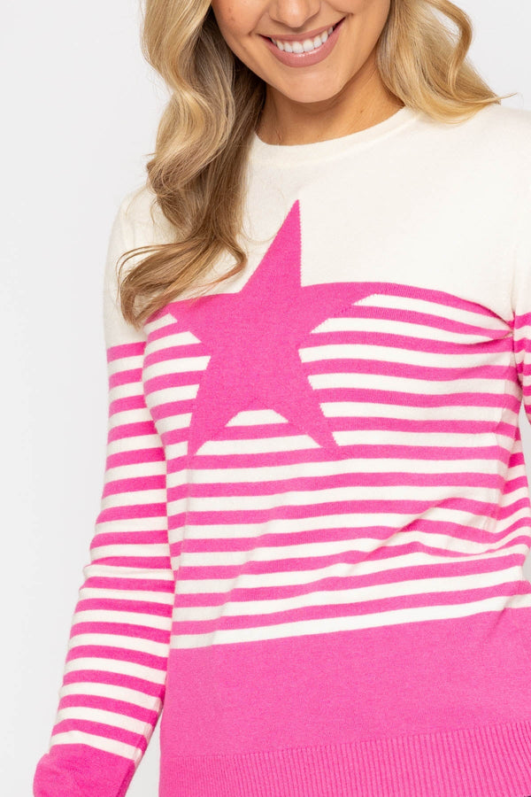 Carraig Donn Ss26 Star Stripe Crew Pink