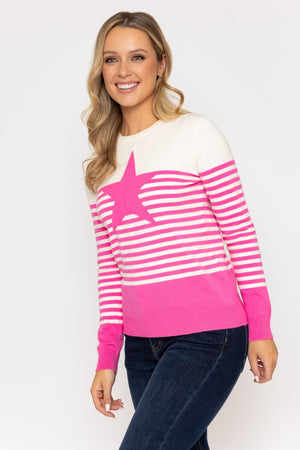 Carraig Donn Ss26 Star Stripe Crew Pink