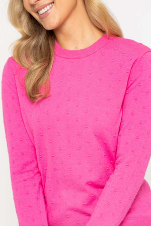 Carraig Donn Ss26 Texture Polka Dot Crew Pink