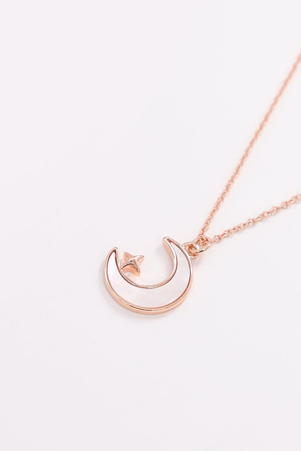 Carraig Donn Star and Moon Necklace in Rose Gold