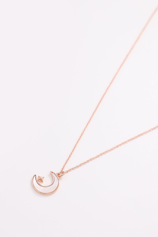 Carraig Donn Star and Moon Necklace in Rose Gold