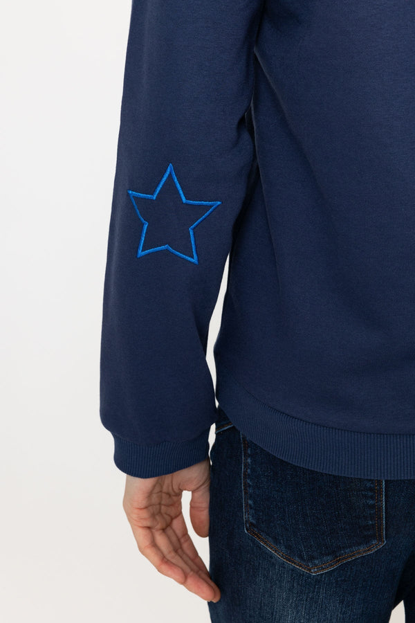 Carraig Donn Star Crew Neck Sweatshirt in Navy