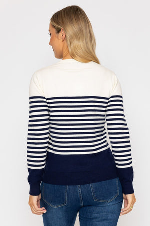 Carraig Donn Star Stripe Knit Jumper in Navy