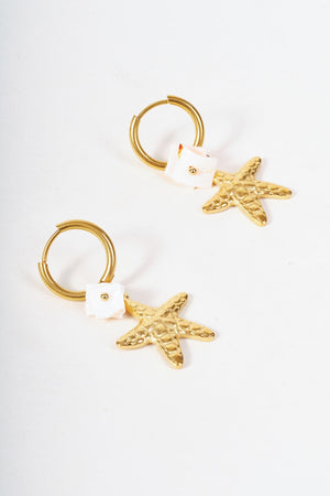 Carraig Donn Starfish Gold Hoop Earrings