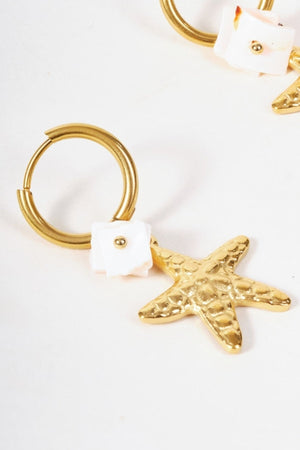Carraig Donn Starfish Gold Hoop Earrings